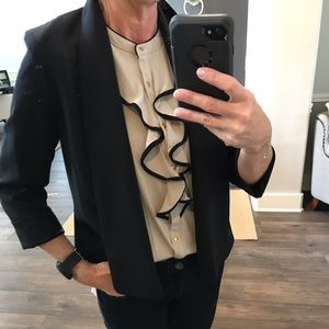 Kasper Black Blazer Cuffed Sleeve